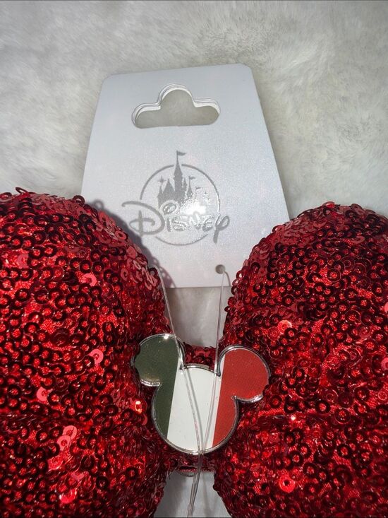Disney Sequin Bow Minnie Ears Headband - Red & Black main image 5